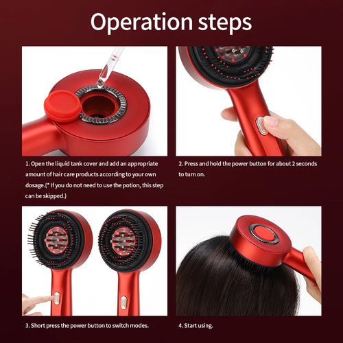 Cordless rechargeable scalp massager USB charging port and power button