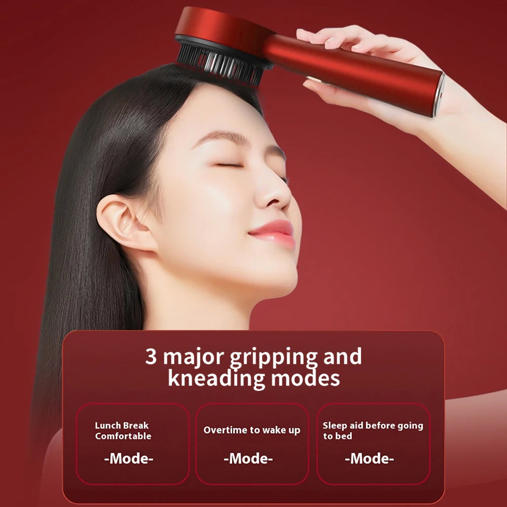 Red and gray color variants of the scalp therapy massager with red light